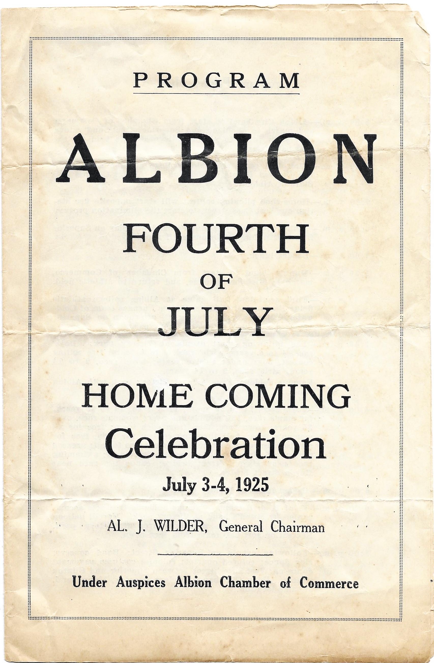 1925 JULY 4 CELEBRATION IN ALBION