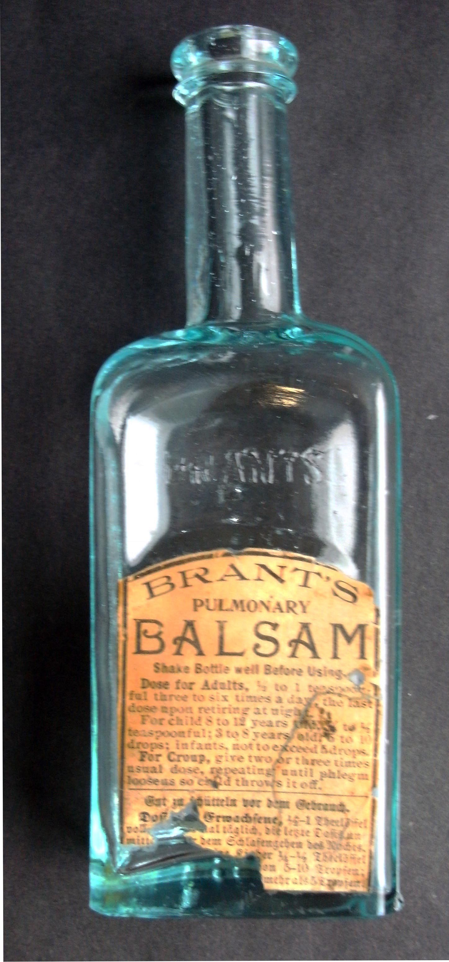 J. W. BRANT COMPANY BOTTLE